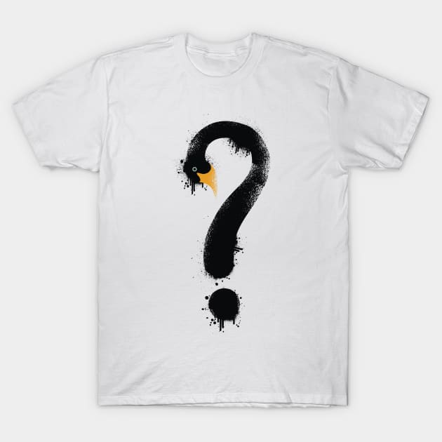 Black Swan Question Mark T-Shirt by madeinchorley